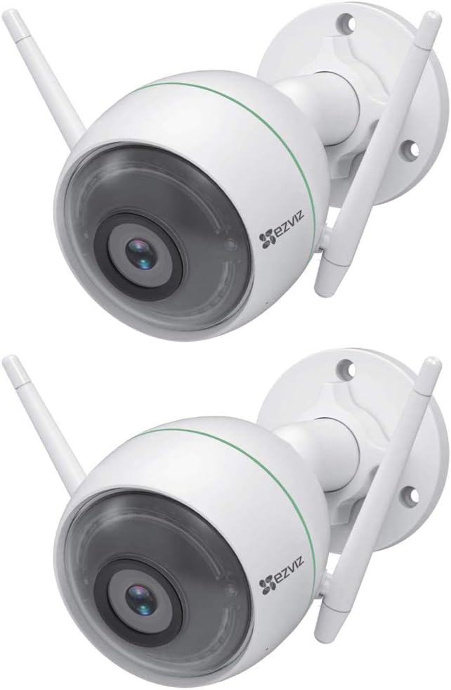 EZVIZ C3WN Outdoor WiFi Security Camera, 2-Pack with 1080P Video, 100ft Night Vision, Weatherproof Housing and Smart Motion Detection Zone, 2.4GHz WiFi Only