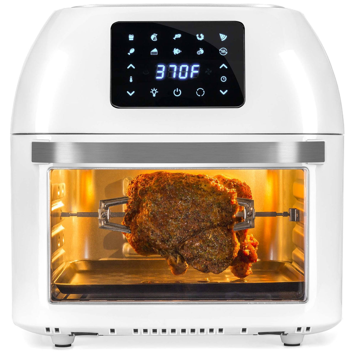 16.9qt Family-Size Air Fryer Countertop Oven with 10-in-1 Cooking Functions, 1800W Rotisserie and Dehydrator, White