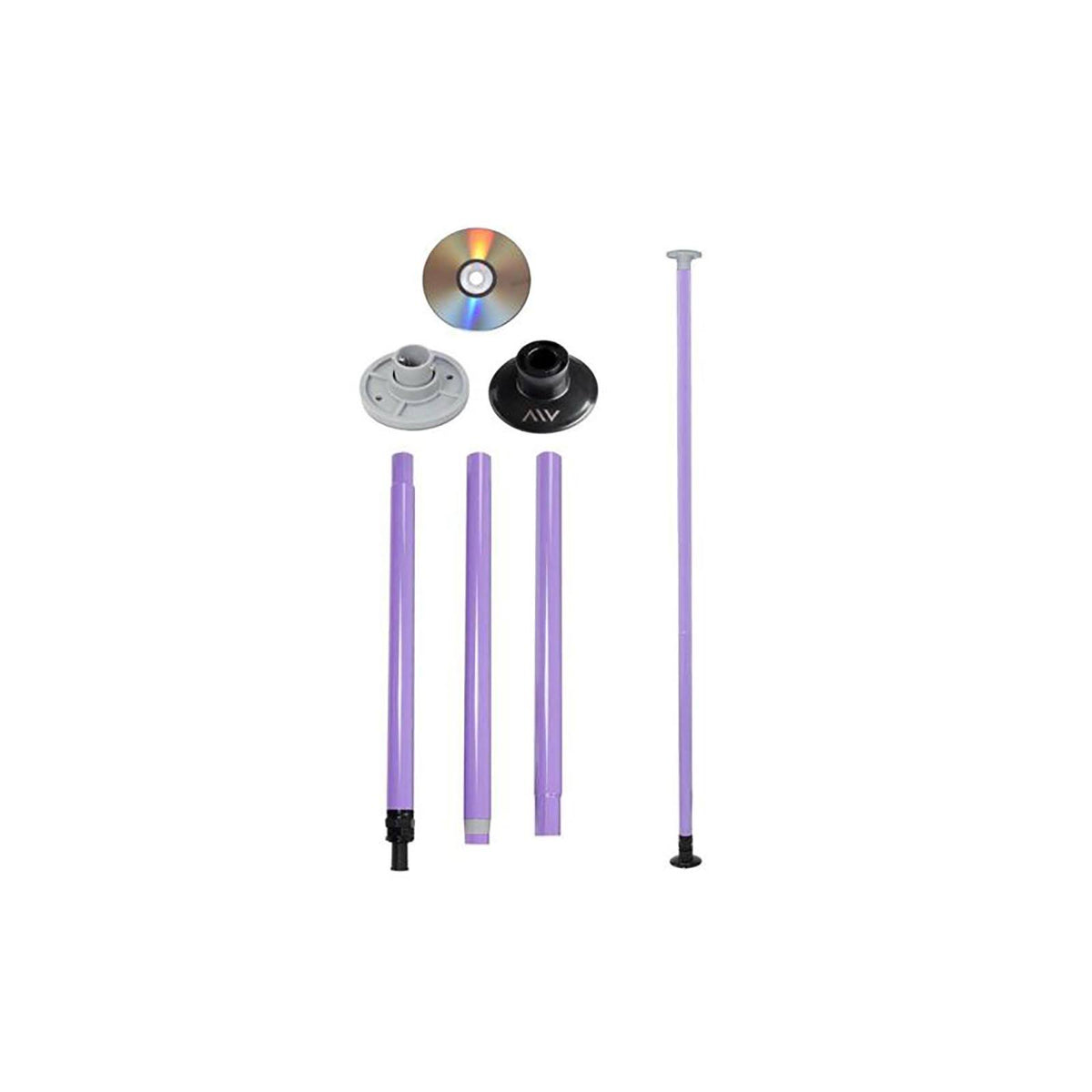 Purple AW 50mm Portable Dance Pole Full Kit for Exercise, Clubs, Parties and Weight Loss