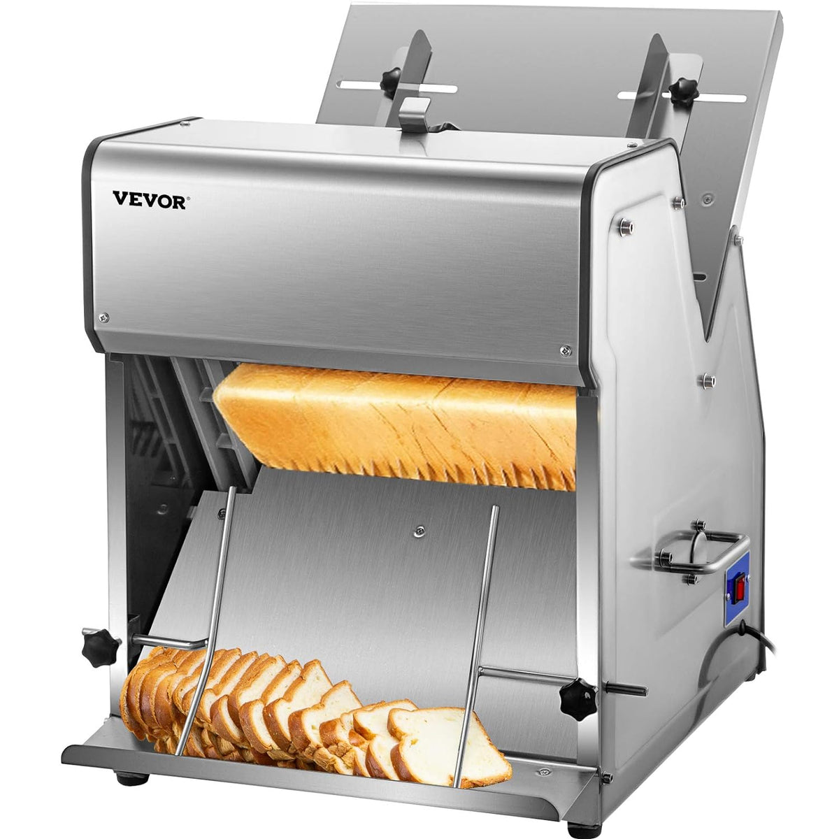 VEVOR Commercial Electric Bread Slicer with 12mm Cutting Thickness, 31PCS Bakery Machine, 110V Toast Cutter for Bread Sheets