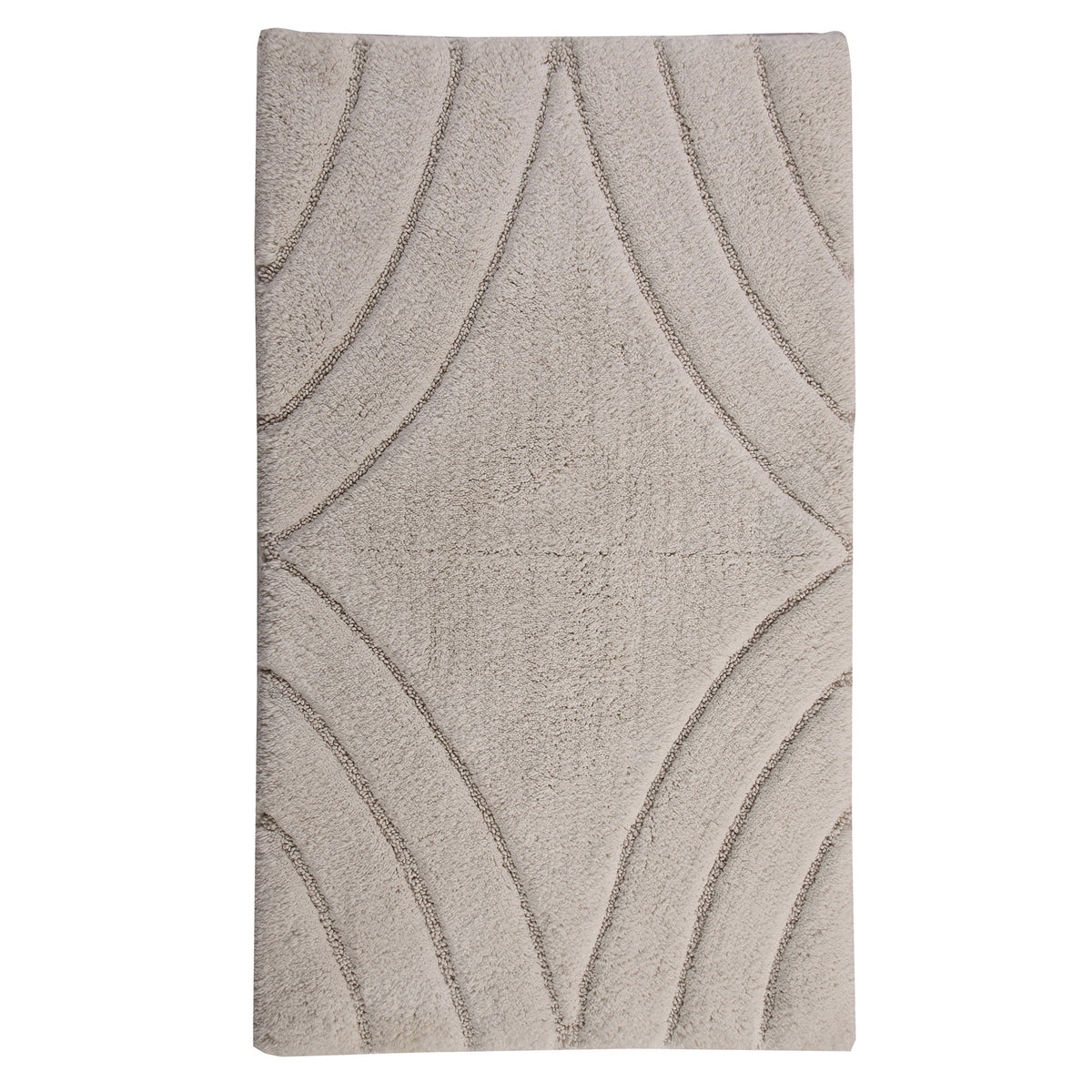 Knightsbridge Diamond 220 GSF Non-Skid Bath Rug, 17 x 24 Inches, Ivory