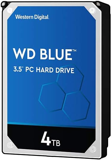 WD Blue 4TB 3.5-Inch PC Hard Drive, 5400 RPM SATA 6 Gb/s HDD with 256 MB Cache, WD40EZAZ