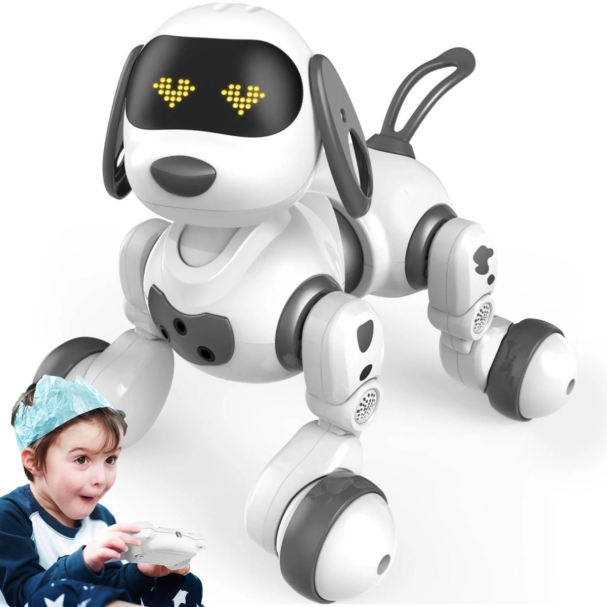 Interactive Programmable Robot Dog with Remote Control, Touch Response and Stunt Features