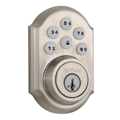 Kwikset 909 SmartCode Electronic Deadbolt with SmartKey, Satin Nickel