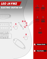 Leo Jaymz 39-Inch Full-Size ST-Style Electric Guitar Starter Kit with SSH Pickup, 5W Portable Amp, Tuner, Gig Bag, Strap and Accessories, Violet Ocean
