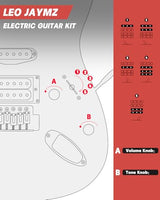 Leo Jaymz 39-Inch Full-Size ST-Style Electric Guitar Starter Kit with SSH Pickup, 5W Portable Amp, Tuner, Gig Bag, Strap and Accessories, Violet Ocean