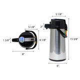 Excellante Lever-Top Airpot, 2.2 LITER/74 OZ, Stainless Steel Body with Glass Lining