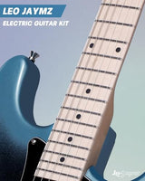 Leo Jaymz 39-Inch Full-Size ST-Style Electric Guitar Starter Kit with SSH Pickup, 5W Portable Amp, Tuner, Gig Bag, Strap and Accessories, Violet Ocean