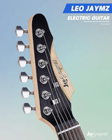Leo Jaymz 39-Inch Full-Size ST-Style Electric Guitar Starter Kit with SSH Pickup, 5W Portable Amp, Tuner, Gig Bag, Strap and Accessories, Violet Ocean