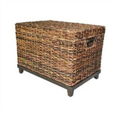 Threshold Large Wicker Storage Trunk in Dark Global Brown
