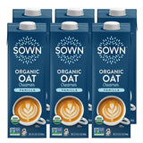 SOWN Organic Oat Creamer, Unsweetened Barista-Style Plant-Based Milk, 32 oz Pack of 6