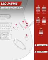 Leo Jaymz 39-Inch Full-Size ST-Style Electric Guitar Starter Kit with SSH Pickup, 5W Portable Amp, Tuner, Gig Bag, Strap and Accessories, Violet Ocean