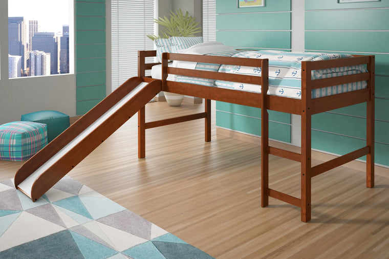 Donco Kids Twin Mission Low Loft Bed Crafted from Solid Wood, Espresso