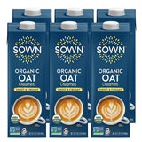 SOWN Organic Oat Creamer, Unsweetened Barista-Style Plant-Based Milk, 32 oz Pack of 6