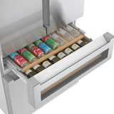 Bosch 800 Series Smart Refrigerator with 4-Door French Door Design, 20 Cu. Ft. Counter-Depth Storage and Beverage Cooler Drawer, Stainless Steel