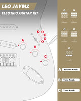 Leo Jaymz 39-Inch Full-Size ST-Style Electric Guitar Starter Kit with SSH Pickup, 5W Portable Amp, Tuner, Gig Bag, Strap and Accessories, Violet Ocean