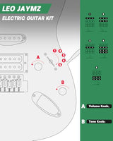 Leo Jaymz 39-Inch Full-Size ST-Style Electric Guitar Starter Kit with SSH Pickup, 5W Portable Amp, Tuner, Gig Bag, Strap and Accessories, Violet Ocean