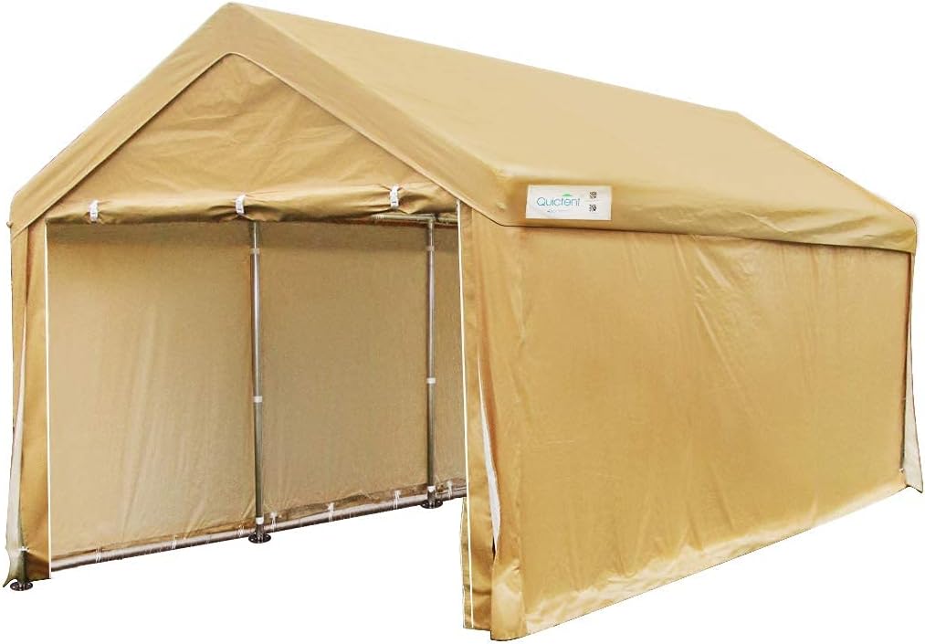Quictent 10??x20?? Heavy-Duty Carport Canopy with Galvanized Steel Shelter, Reinforced Cables and Ground Bars