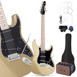 Leo Jaymz 39-Inch Full-Size ST-Style Electric Guitar Starter Kit with SSH Pickup, 5W Portable Amp, Tuner, Gig Bag, Strap and Accessories, Violet Ocean