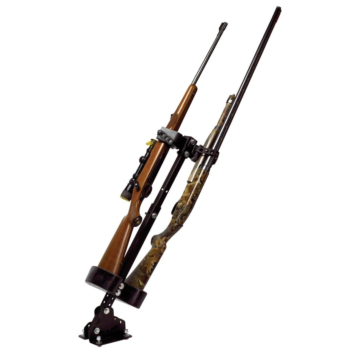 Adjustable Vertical Gun Rack for UTV Cab Floors, Double Mount Design, Model 20073