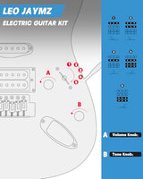 Leo Jaymz 39-Inch Full-Size ST-Style Electric Guitar Starter Kit with SSH Pickup, 5W Portable Amp, Tuner, Gig Bag, Strap and Accessories, Violet Ocean