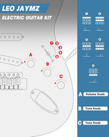 Leo Jaymz 39-Inch Full-Size ST-Style Electric Guitar Starter Kit with SSH Pickup, 5W Portable Amp, Tuner, Gig Bag, Strap and Accessories, Violet Ocean